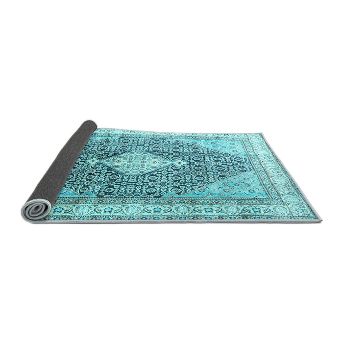 Sideview of Persian Light Blue Traditional Rug, tr754lblu