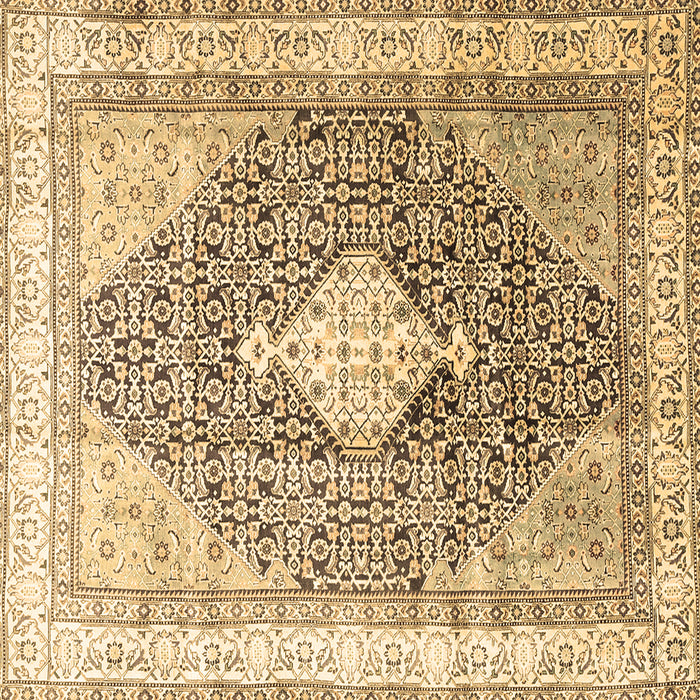 Square Machine Washable Persian Brown Traditional Rug, wshtr754brn