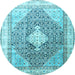 Round Persian Light Blue Traditional Rug, tr754lblu