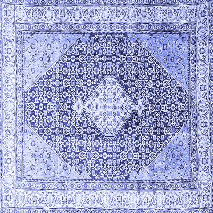 Square Machine Washable Persian Blue Traditional Rug, wshtr754blu