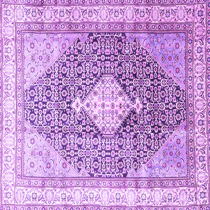 Square Machine Washable Persian Purple Traditional Area Rugs, wshtr754pur