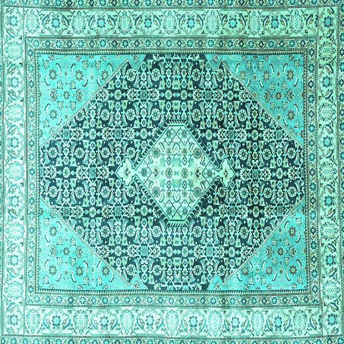 Square Persian Turquoise Traditional Rug, tr754turq