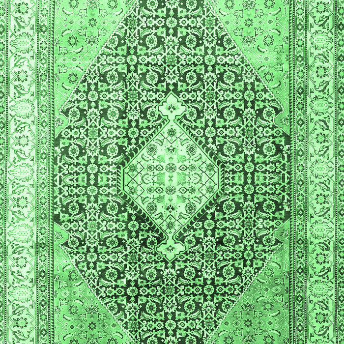 Machine Washable Persian Emerald Green Traditional Area Rugs, wshtr754emgrn