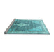 Sideview of Machine Washable Persian Light Blue Traditional Rug, wshtr754lblu