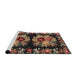 Sideview of Machine Washable Traditional Night Red Rug, wshtr755