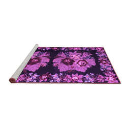 Sideview of Machine Washable Persian Purple Traditional Area Rugs, wshtr755pur