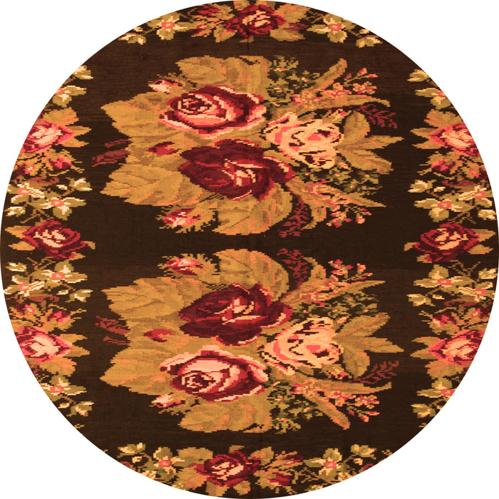 Square Persian Orange Traditional Rug, tr755org