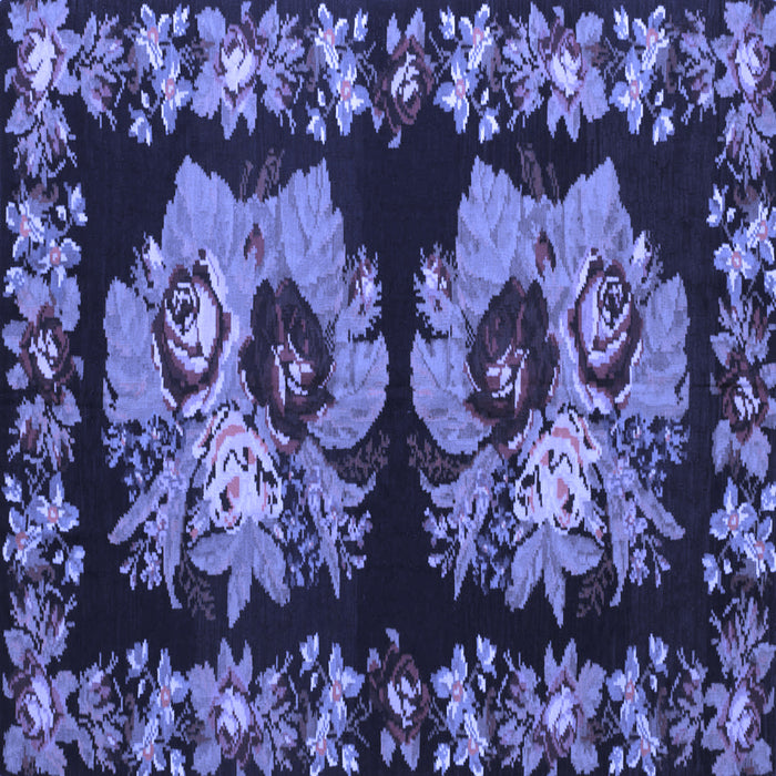 Square Persian Blue Traditional Rug, tr755blu