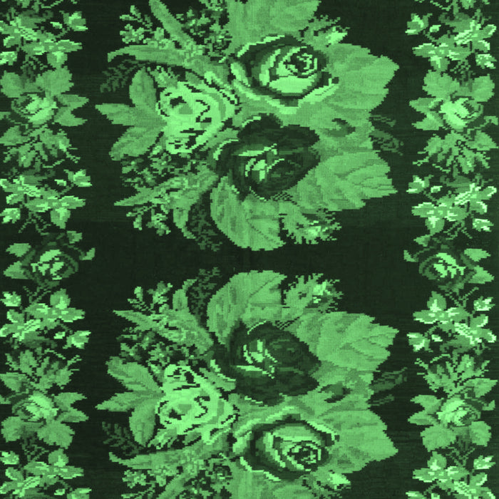 Machine Washable Persian Emerald Green Traditional Area Rugs, wshtr755emgrn