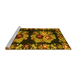 Sideview of Machine Washable Persian Yellow Traditional Rug, wshtr755yw