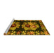 Sideview of Machine Washable Persian Yellow Traditional Rug, wshtr755yw