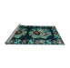 Sideview of Machine Washable Persian Light Blue Traditional Rug, wshtr755lblu