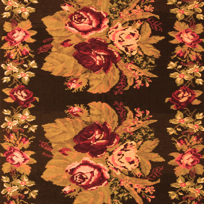 Serging Thickness of Machine Washable Persian Orange Traditional Area Rugs, wshtr755org