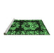 Sideview of Machine Washable Persian Emerald Green Traditional Area Rugs, wshtr755emgrn