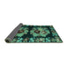 Sideview of Persian Turquoise Traditional Rug, tr755turq