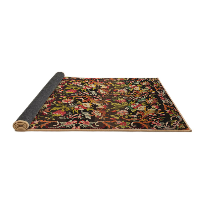 Sideview of Traditional Bronze Brown Medallion Rug, tr756