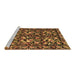 Sideview of Machine Washable Medallion Brown French Rug, wshtr756brn