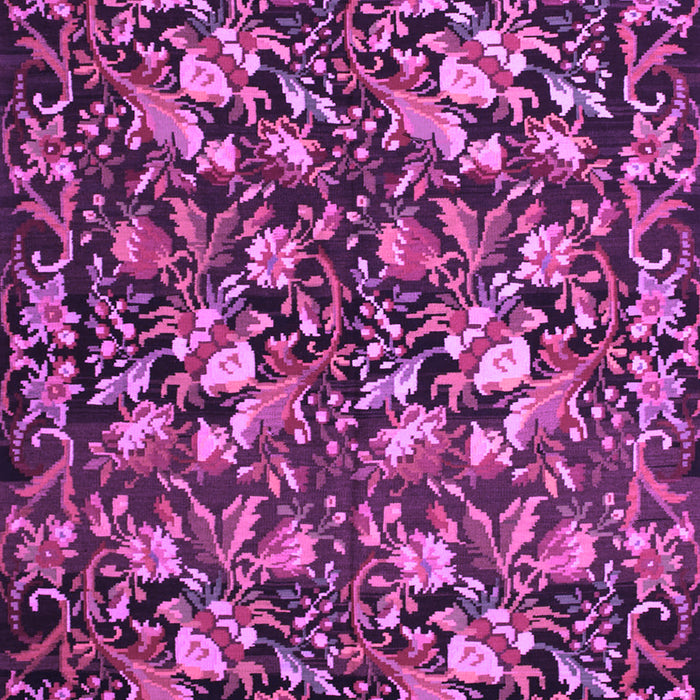 Machine Washable Medallion Purple French Area Rugs, wshtr756pur