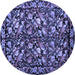 Round Machine Washable Medallion Blue French Rug, wshtr756blu