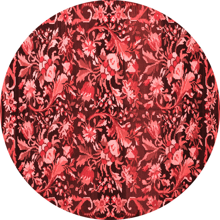 Machine Washable Medallion Red French Rug, wshtr756red