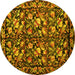 Round Medallion Yellow French Rug, tr756yw