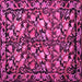 Square Machine Washable Medallion Pink French Rug, wshtr756pnk