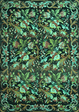 Medallion Turquoise French Rug, tr756turq