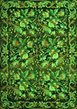 Medallion Green French Rug, tr756grn