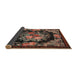 Sideview of Traditional Bakers Brown Medallion Rug, tr757