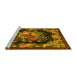 Sideview of Machine Washable Medallion Yellow French Rug, wshtr757yw