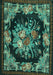 Medallion Turquoise French Rug, tr757turq