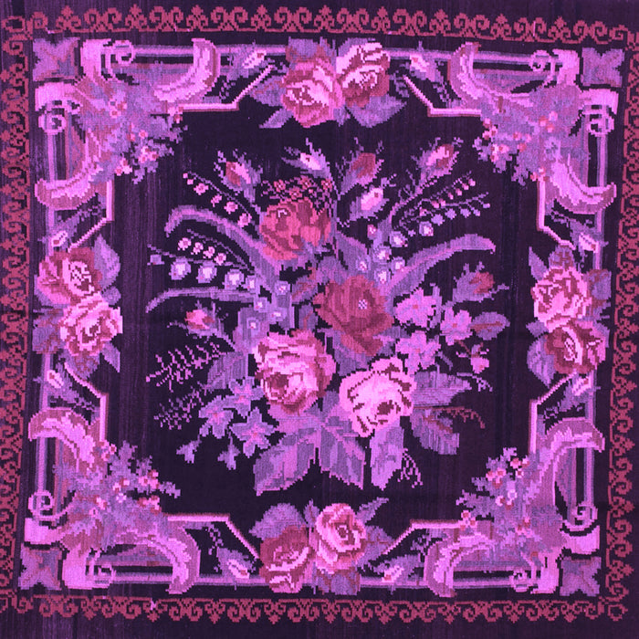 Square Medallion Purple French Rug, tr757pur