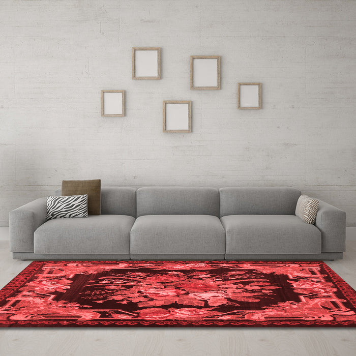 French Red Washable Rugs