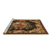 Sideview of Machine Washable Medallion Brown French Rug, wshtr757brn