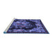 Sideview of Machine Washable Medallion Blue French Rug, wshtr757blu