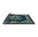 Sideview of Medallion Light Blue French Rug, tr757lblu