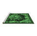 Sideview of Machine Washable Medallion Emerald Green French Area Rugs, wshtr757emgrn