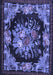 Machine Washable Medallion Blue French Rug, wshtr757blu