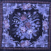 Square Medallion Blue French Rug, tr757blu