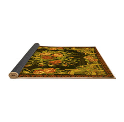 Sideview of Medallion Yellow French Rug, tr757yw