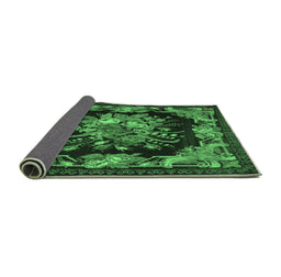 Sideview of Medallion Emerald Green French Rug, tr757emgrn