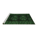 Sideview of Machine Washable Medallion Emerald Green French Area Rugs, wshtr758emgrn