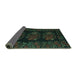 Sideview of Medallion Turquoise French Rug, tr758turq