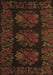 Machine Washable Medallion Brown French Rug, wshtr758brn