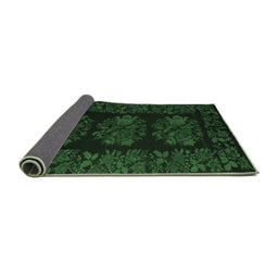 Sideview of Medallion Emerald Green French Rug, tr758emgrn