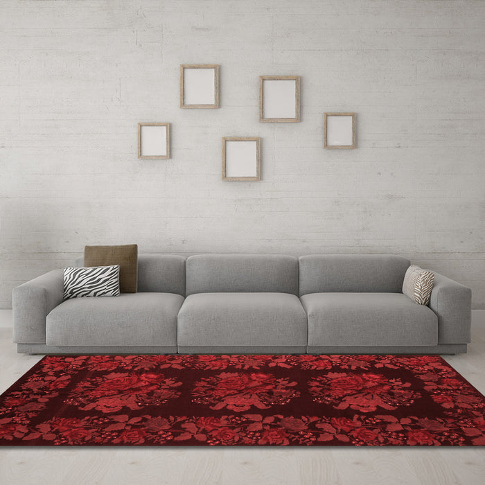 French Red Washable Rugs