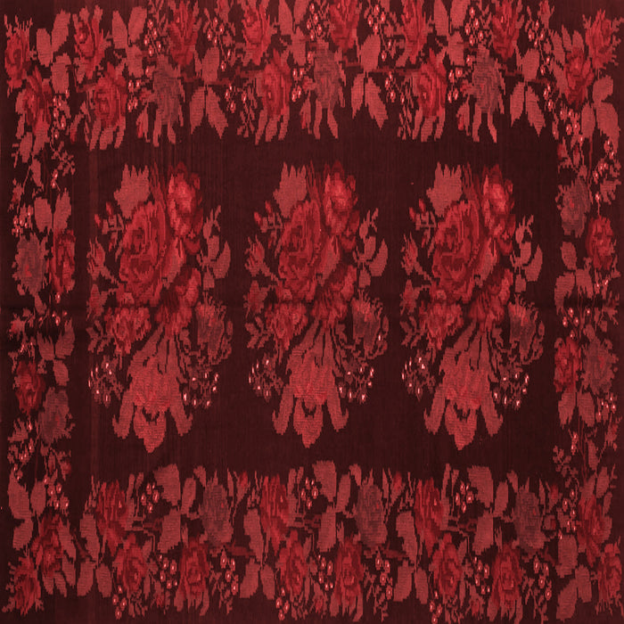 Machine Washable Medallion Red French Rug, wshtr758red