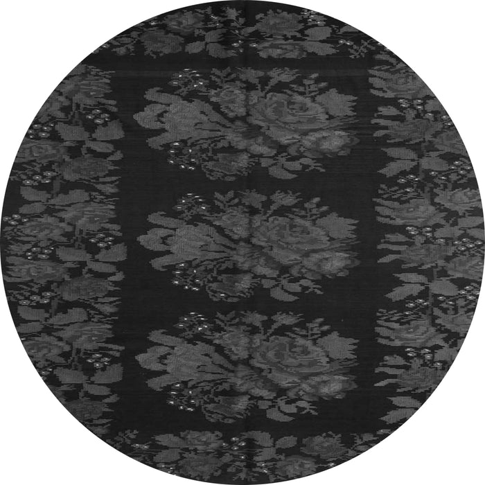 Machine Washable Medallion Gray French Rug, wshtr758gry