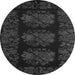 Machine Washable Medallion Gray French Rug, wshtr758gry