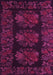 Machine Washable Medallion Pink French Rug, wshtr758pnk